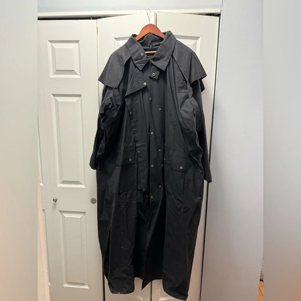 Black Long Raincoat Duster - Picture 3 of 3